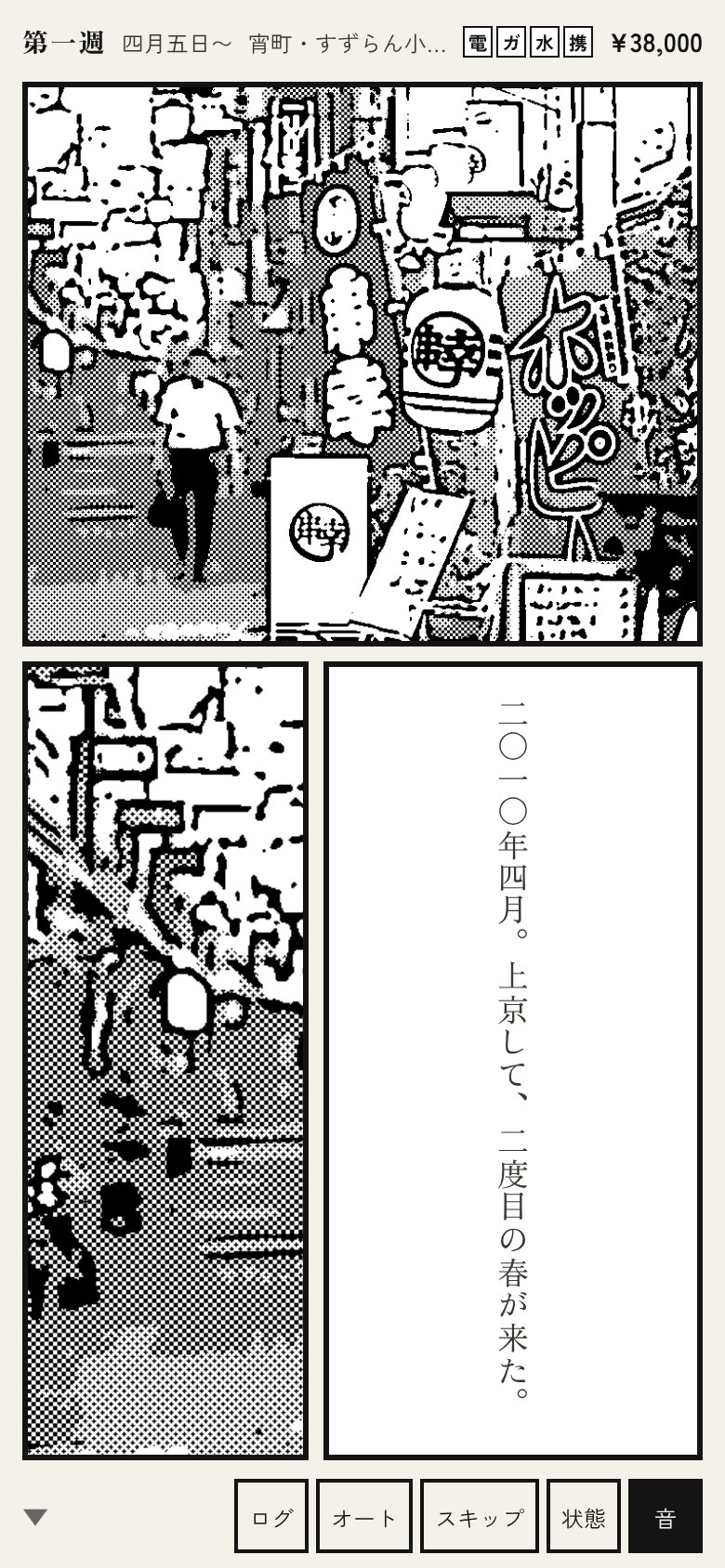 冒頭。二〇一〇年四月、上京して二度目の春